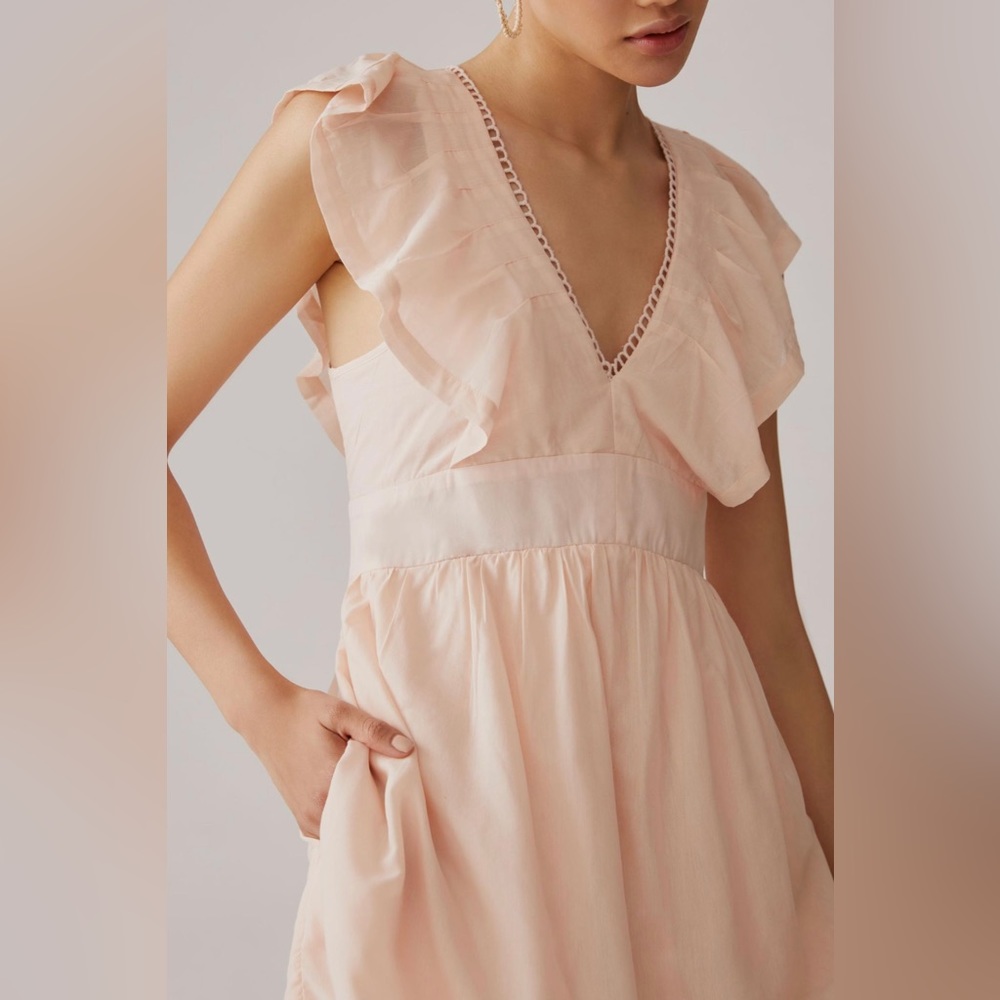Anthropologie V-Neck Plunge Tunic Mini Dress - Picture 4 of 14